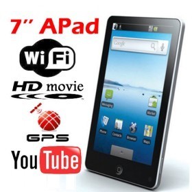 7inch APod apad google android OS wifi 7''touch screen G-sensor tablet panel PC